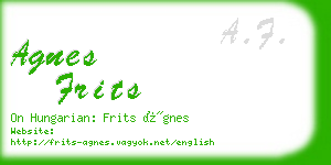 agnes frits business card